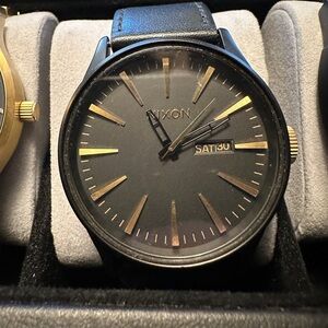 Nixon Sentry Leather Watch